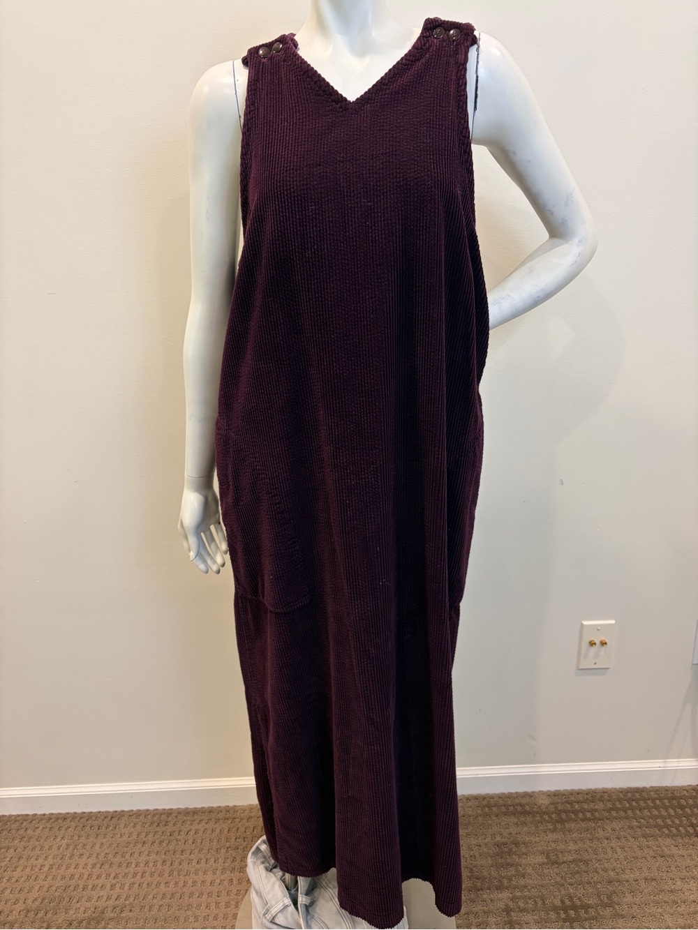 KIKO Comfortable Clothing Vintage 90s Purple Corduroy Maxi Dress